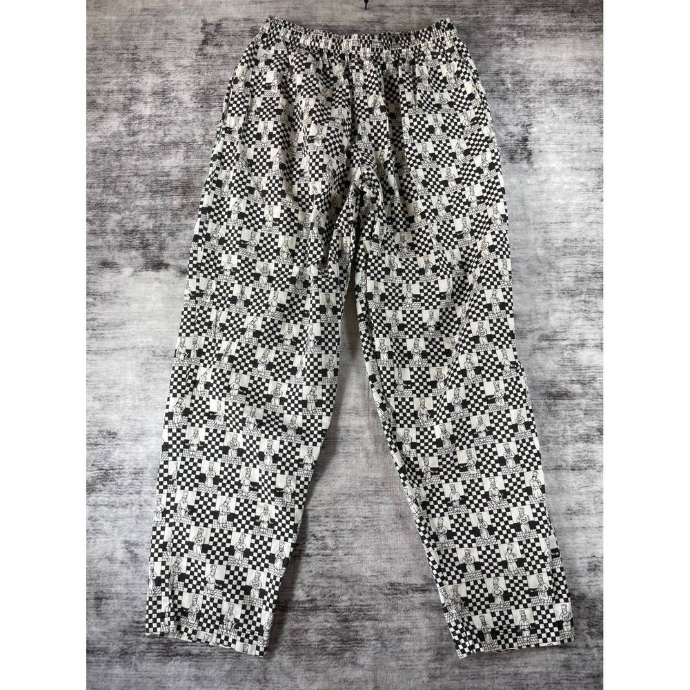 Chef Revival 2000 Checkered Graphic Baggy Kitchen Pants White Black Regular